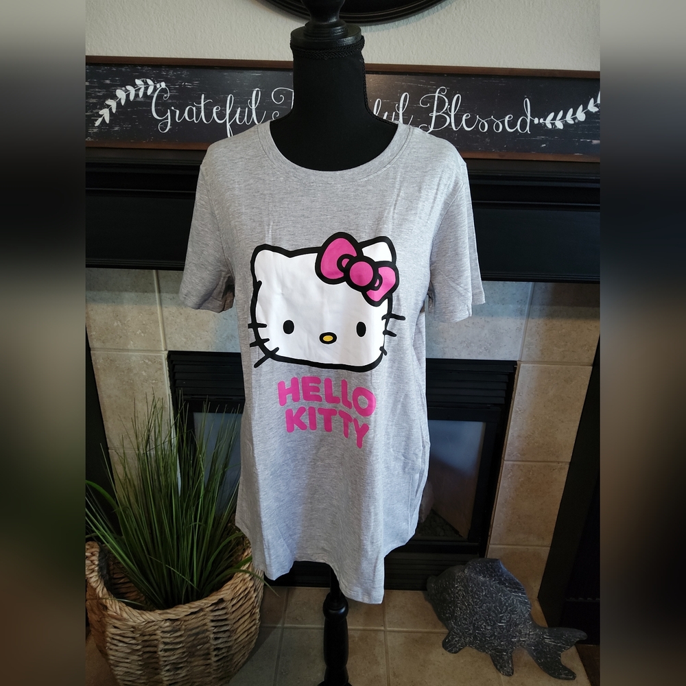 Hello Kitty Gray and Pink Short Sleeve Tee